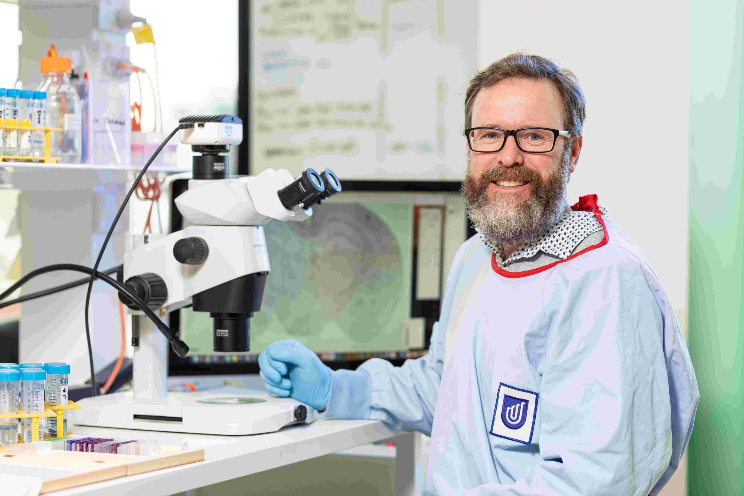Researcher in lab