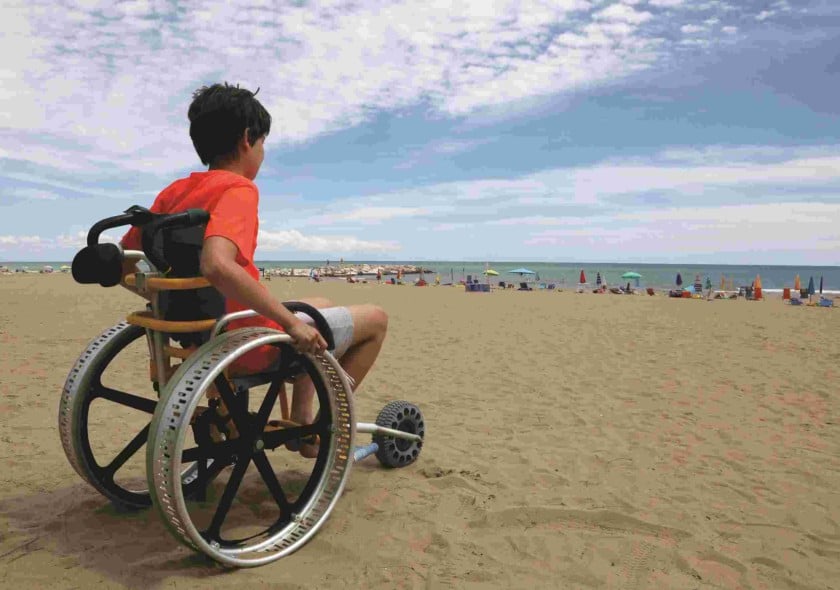 Boy in wheelchair