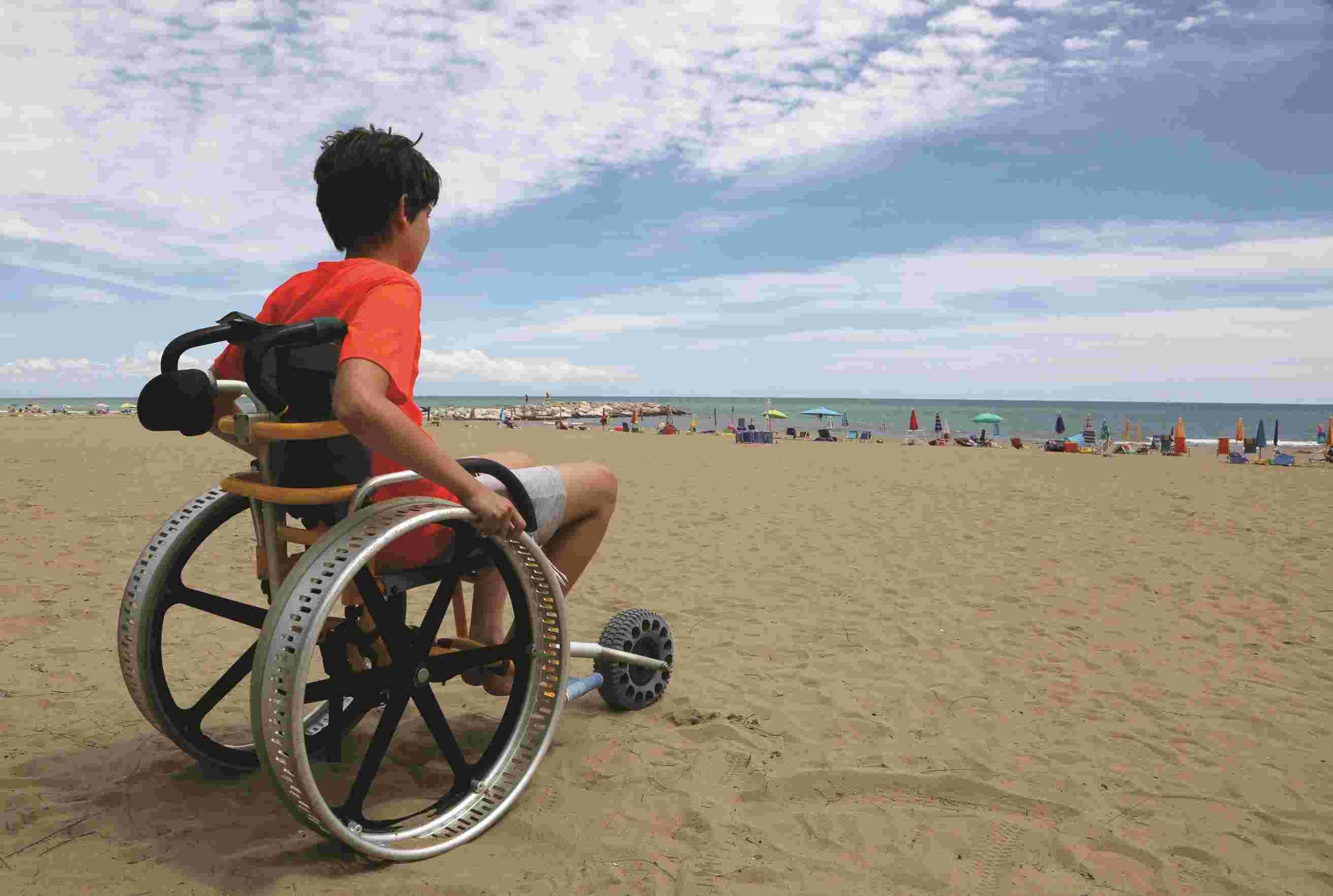 Boy in wheelchair