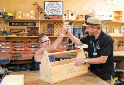Diversional therapist Brad Wilson   Mule Shed