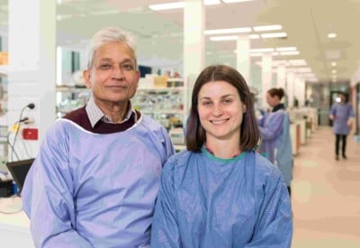 Two researchers in a lab