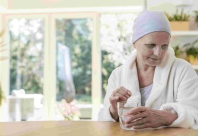 Woman with cancer