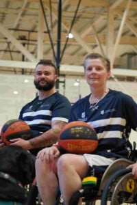 Two wheelchair basketballers