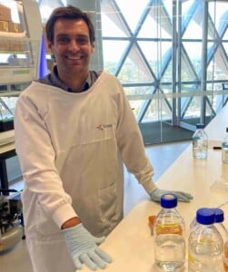 Associate Professor Cedric Bardy, smiling at camera, has a study that uses live human neurons (brain cells).