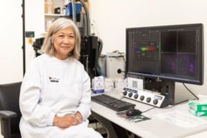 Professor Yeesim Khew-Goodall, smiling at camera, at the Centre for Cancer Biology.