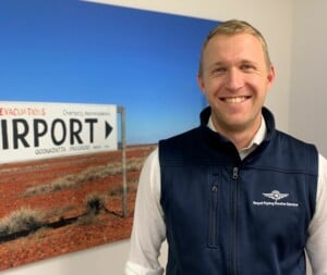 Dr Fergus Gardiner, Director of the National Emergency Response and the Public Health Research Unit at the Royal Flying Doctors Service smiles at the camera