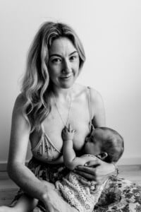 Woman breastfeeding baby