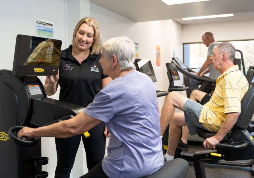 Exercise at the Brain x Body Fitness Studio.