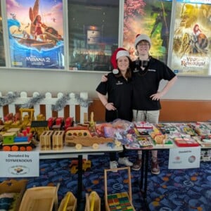 Ethan at Kidsflix with his mum.