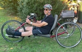 Iggy Vasileff in his handcycle.